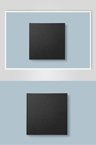 方形黑蓝书籍画册海报卡片展示样机