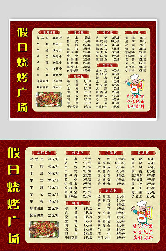 烧烤品种价目表(烧烤的品种有哪些品种)