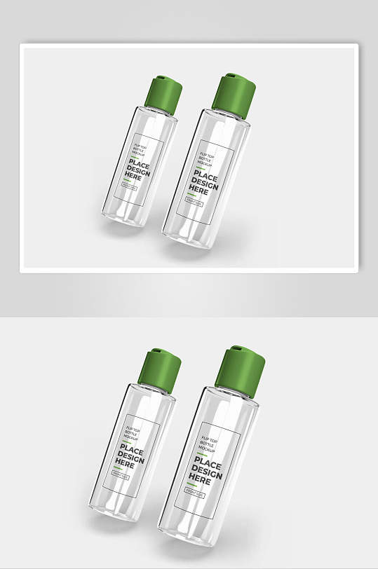 瓶子英文创意高端按压分装瓶样机