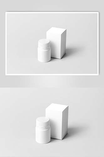 立体留白盒子创意高端药品包装样机