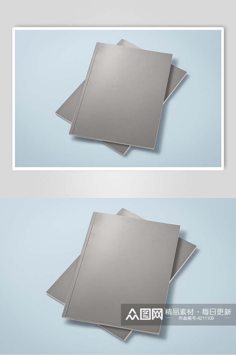 方形蓝黑书籍画册海报卡片展示样机素材