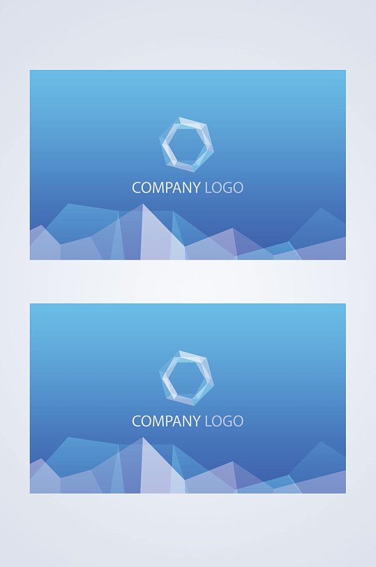 蓝色几何简约企业公司个人设计名片
