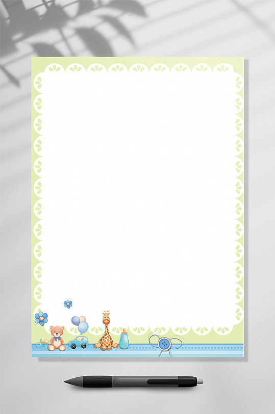 小熊感谢信信纸背景word