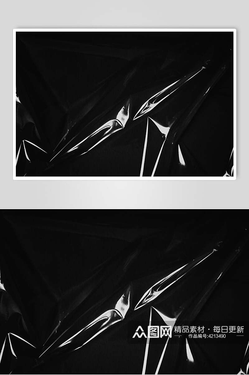 黑色透明亮膜海报样机效果图素材