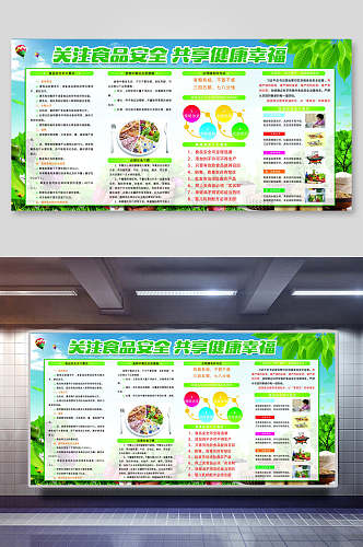 板报式简约食品安全健康宣传展板