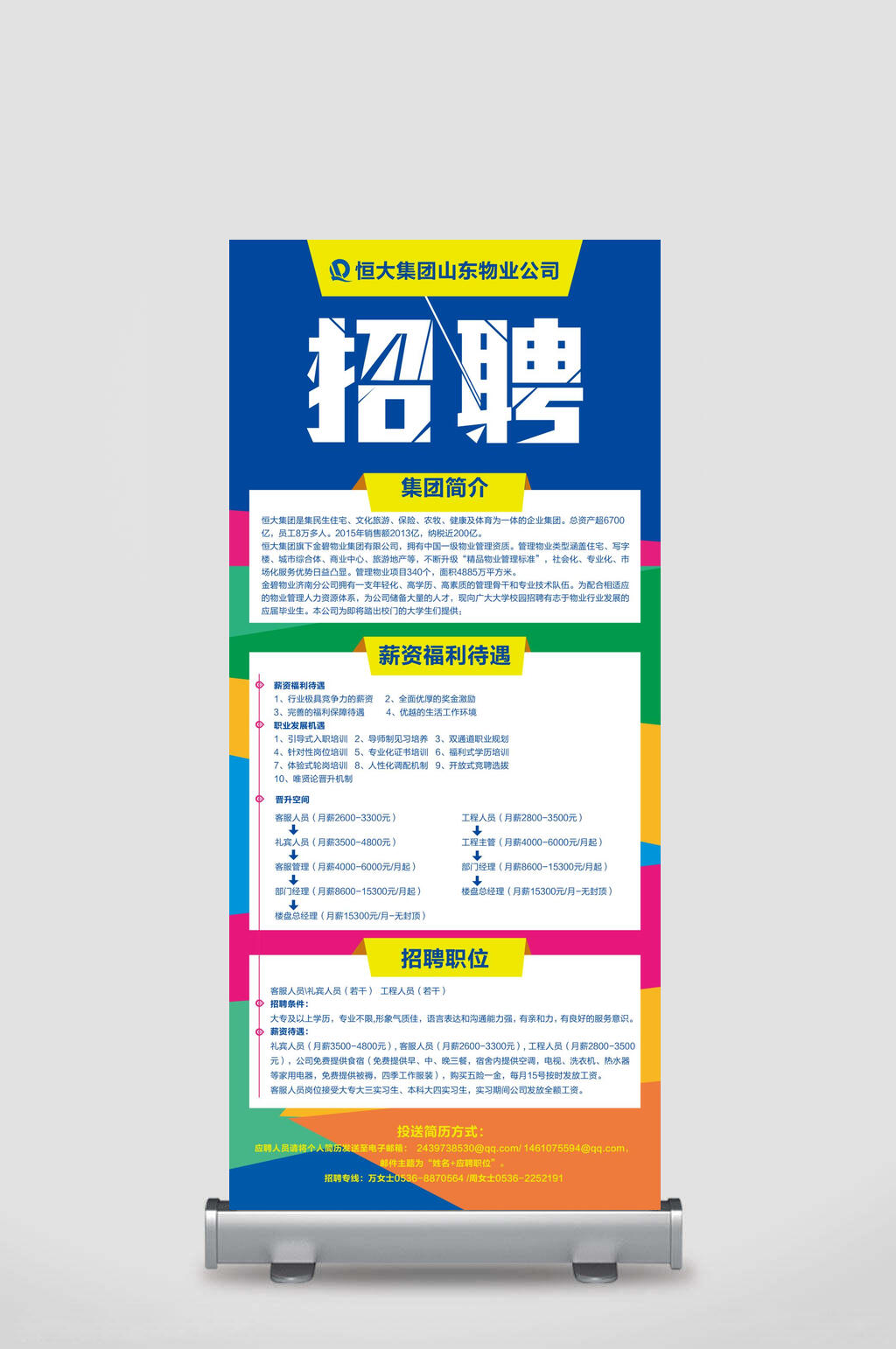恒大集团山东物业公司招聘集团简介薪资福利待遇招聘展架素材