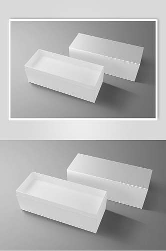 立体长方形灰色包装盒贴图样机