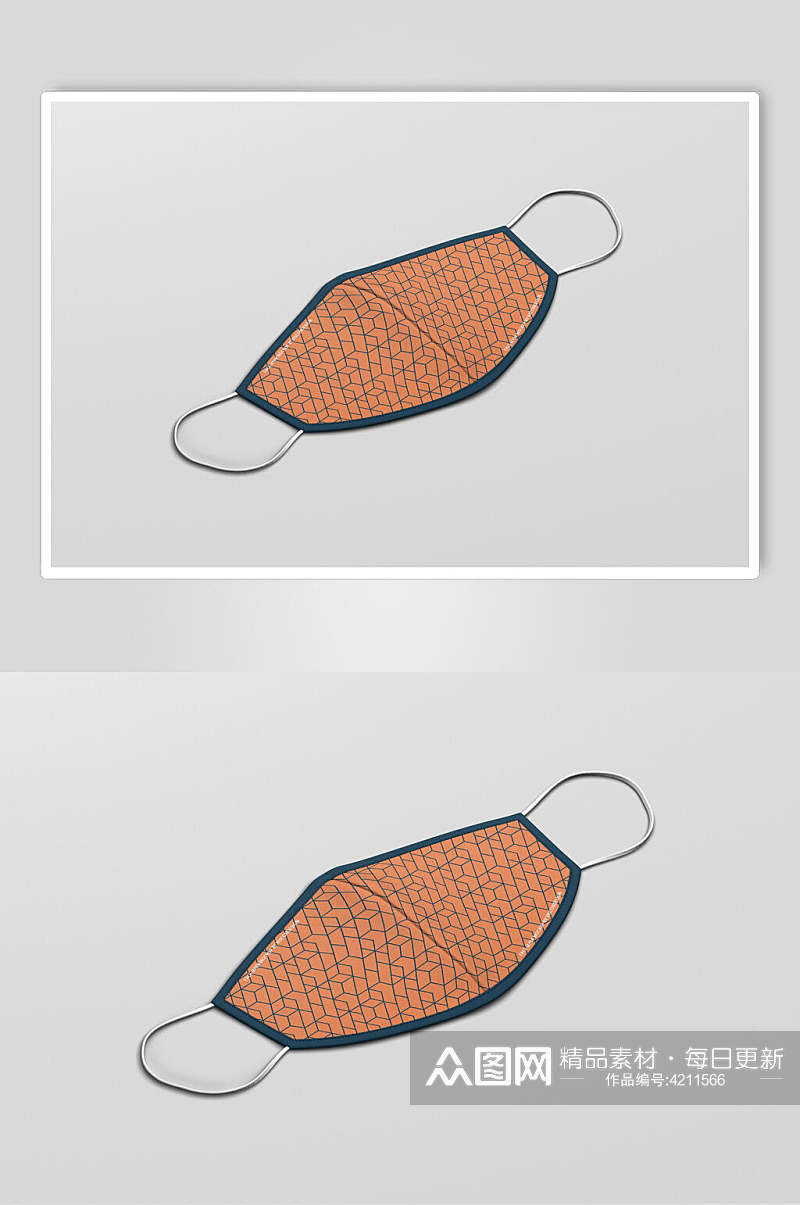 橙色简约清新口罩包装设计展示样机素材