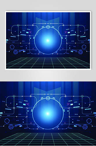 圆圈时尚科技网络数据科幻矢量素材