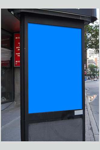 黑蓝创意时尚屏幕海报展板贴图样机
