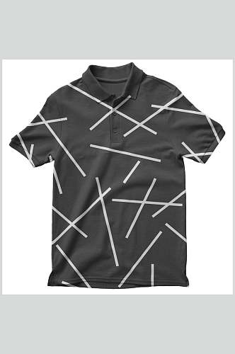 线条褶皱短袖T恤设计贴图样机