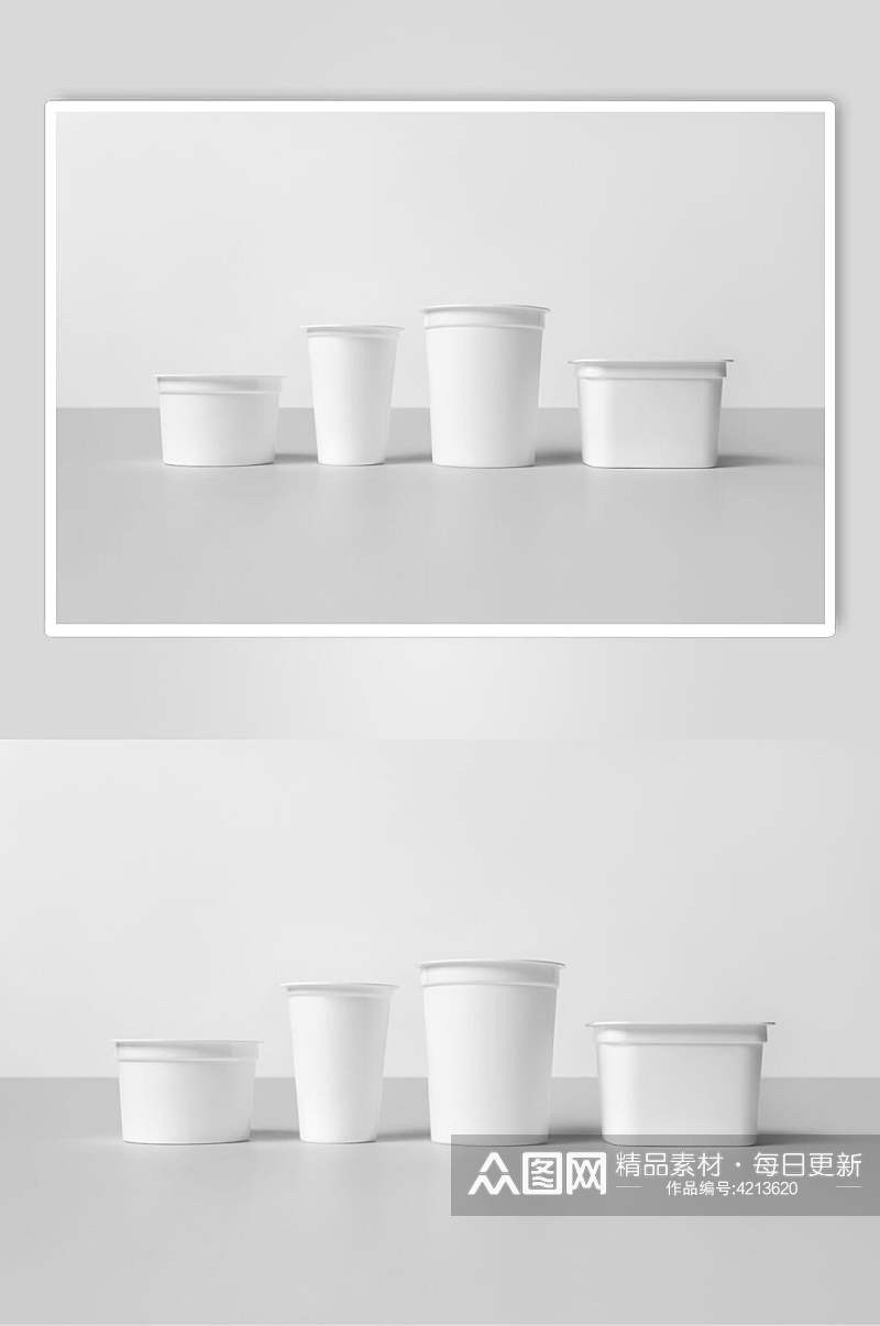 高端白色酸奶杯样机效果图素材