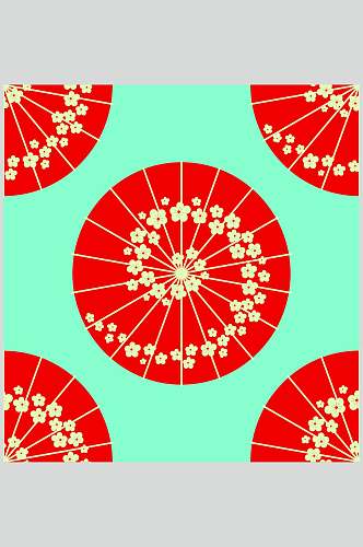 花伞传统花样图案矢量素材