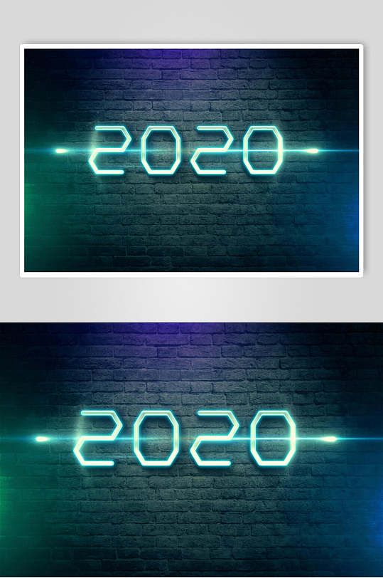 2020发光新年立体艺术字