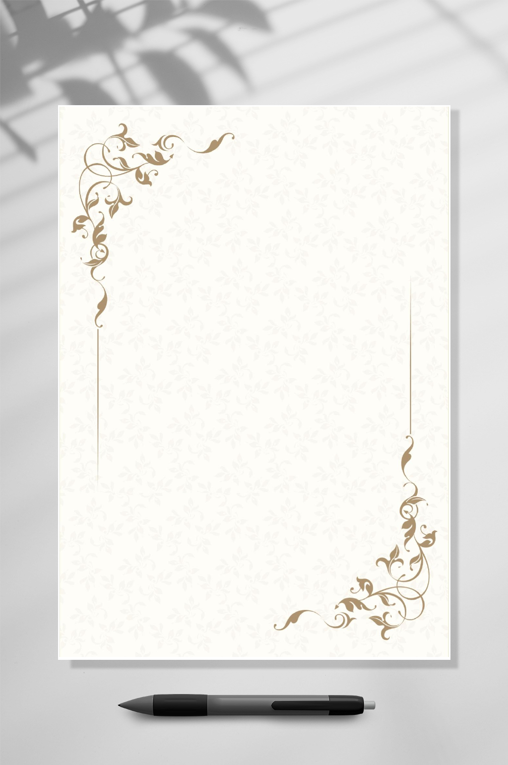 复古花边便签信纸WORD素材