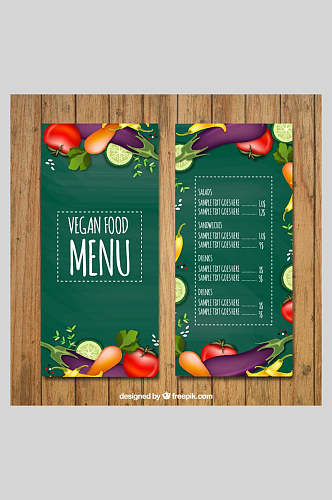 绿色西餐厅美食矢量海报菜单