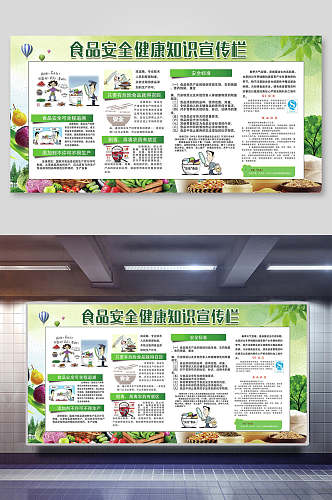 简约食品安全健康宣传展板