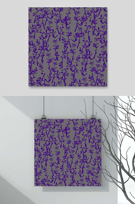 时尚紫色花纹矢量素材
