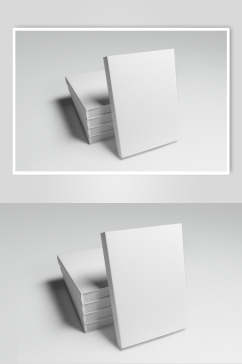 灰色方形创意高端书籍杂志展示样机