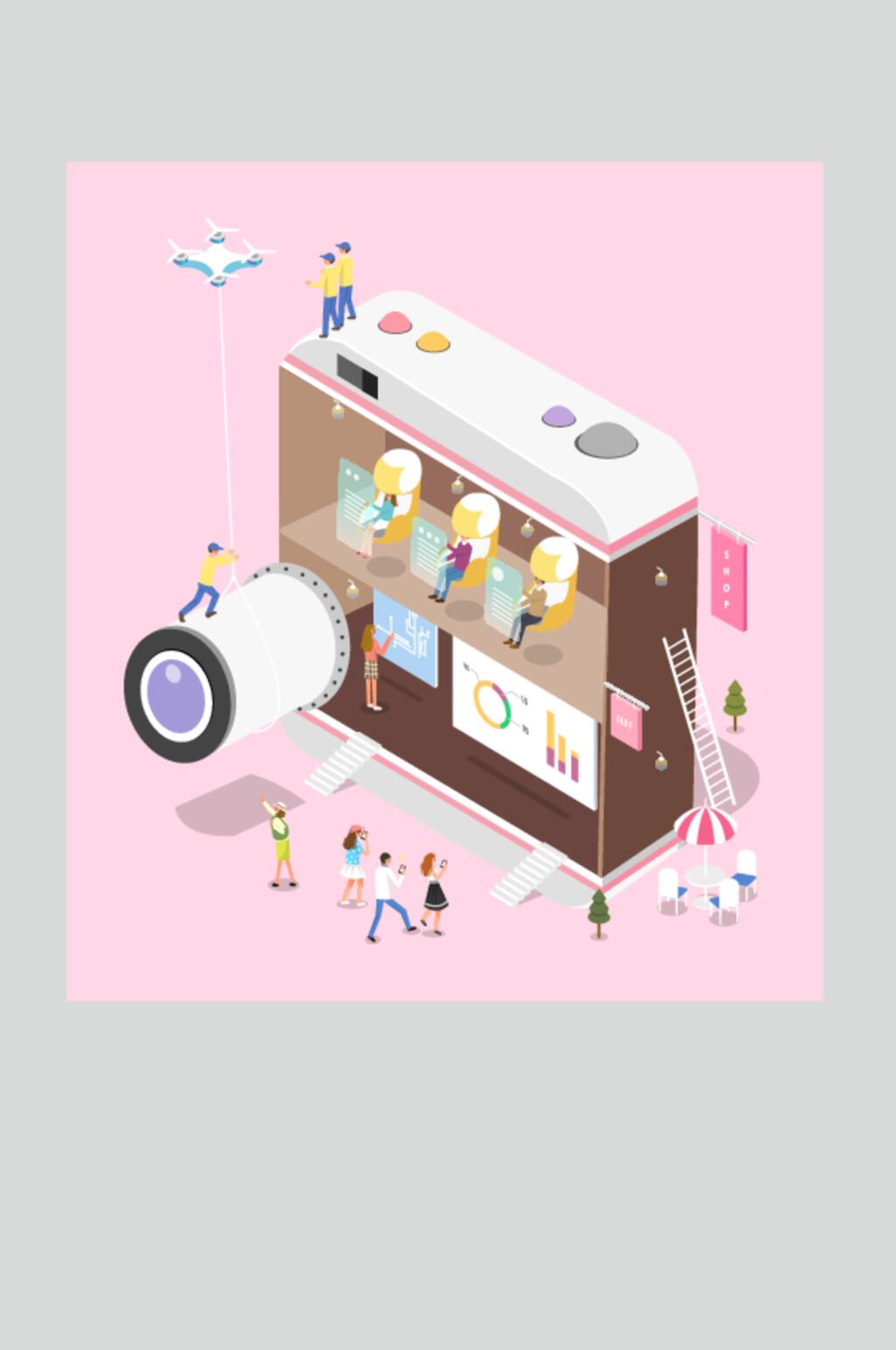 个性等矩对轴创意时尚矢量插画素材素材