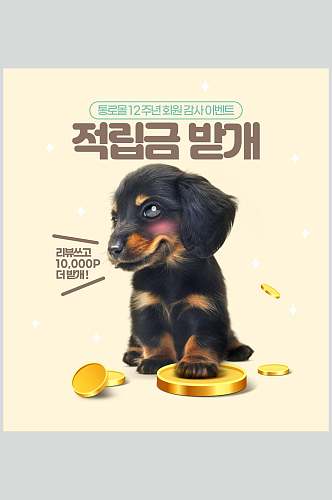 韩式可爱动物插画素材