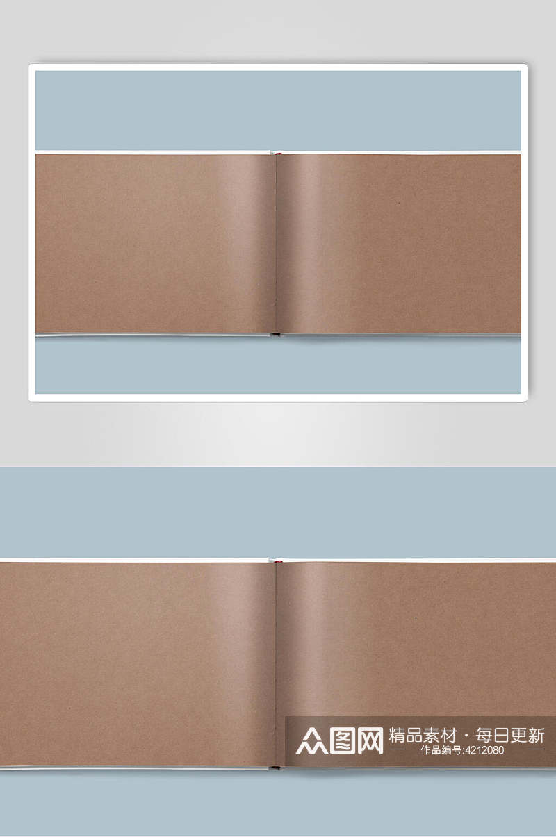 牛皮纸棕长方形海报卡片展示样机素材
