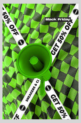 酸性绿色喇叭海报