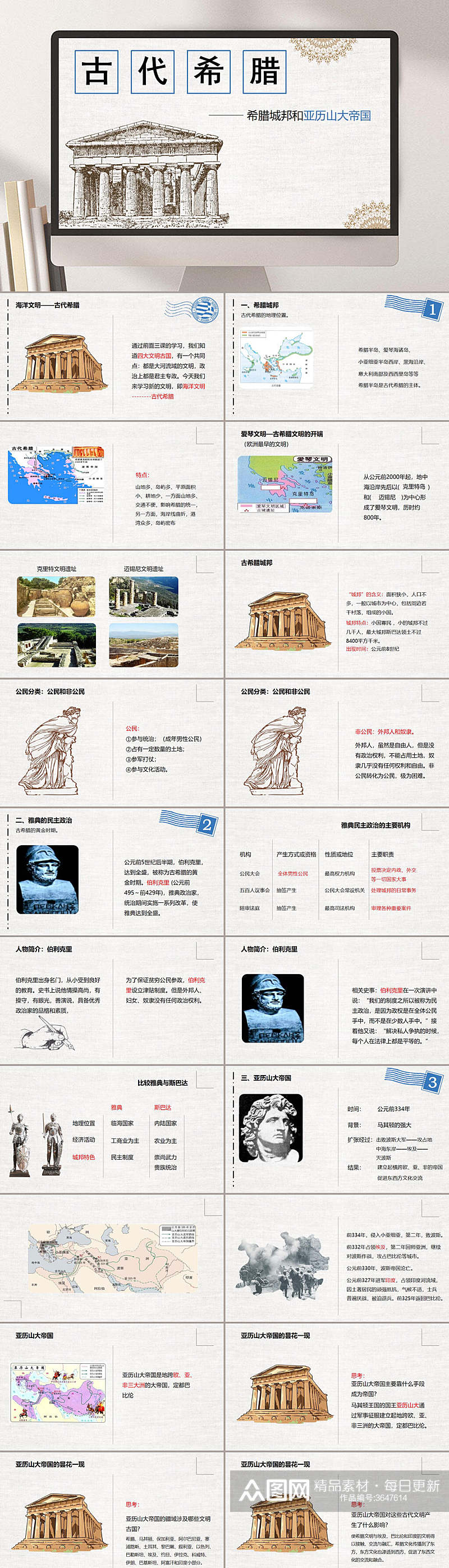 古代希腊近代历史课件PPT素材