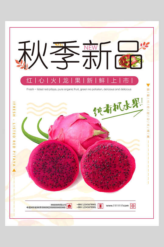 秋季新品火龙果海报