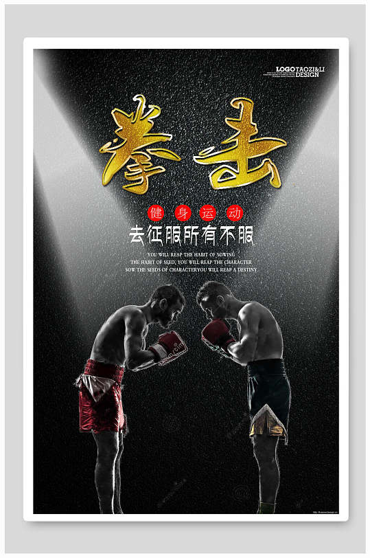 散打拳击去争服所有不服运动海报