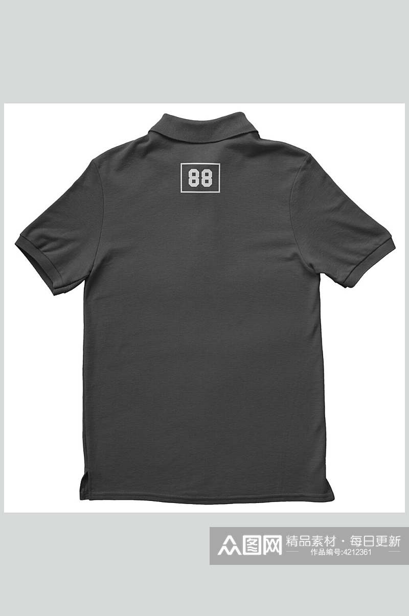 短袖数字长方形T恤设计贴图样机素材