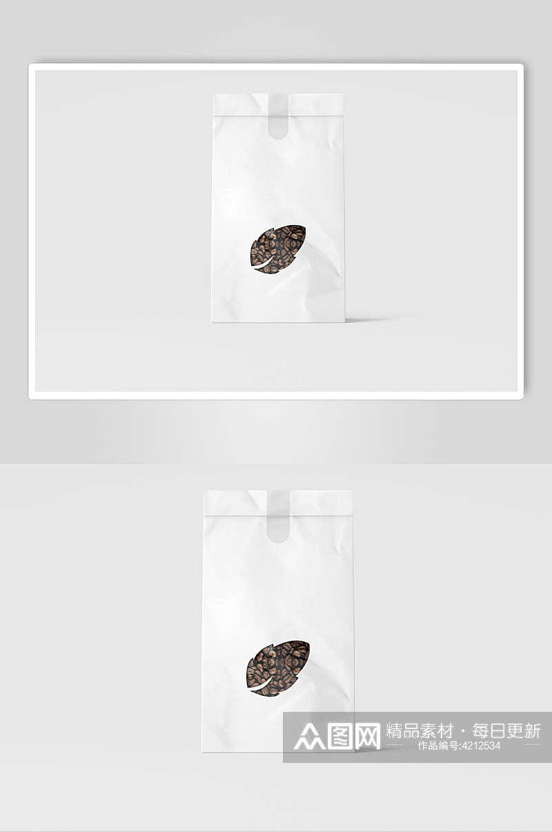 清新灰创意高端咖啡袋包装展示样机素材