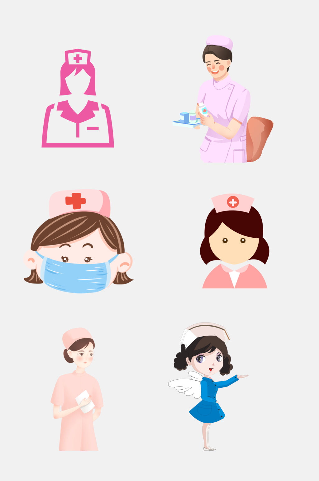 众图网独家提供粉色时尚白衣天使医生护士免抠素材素材免费下载,本