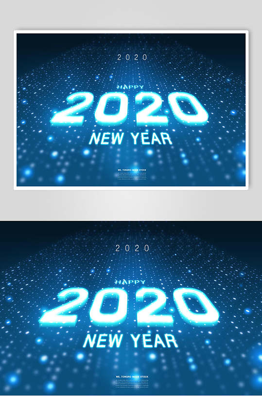 2020英文酷炫高级蓝时尚个性艺术字