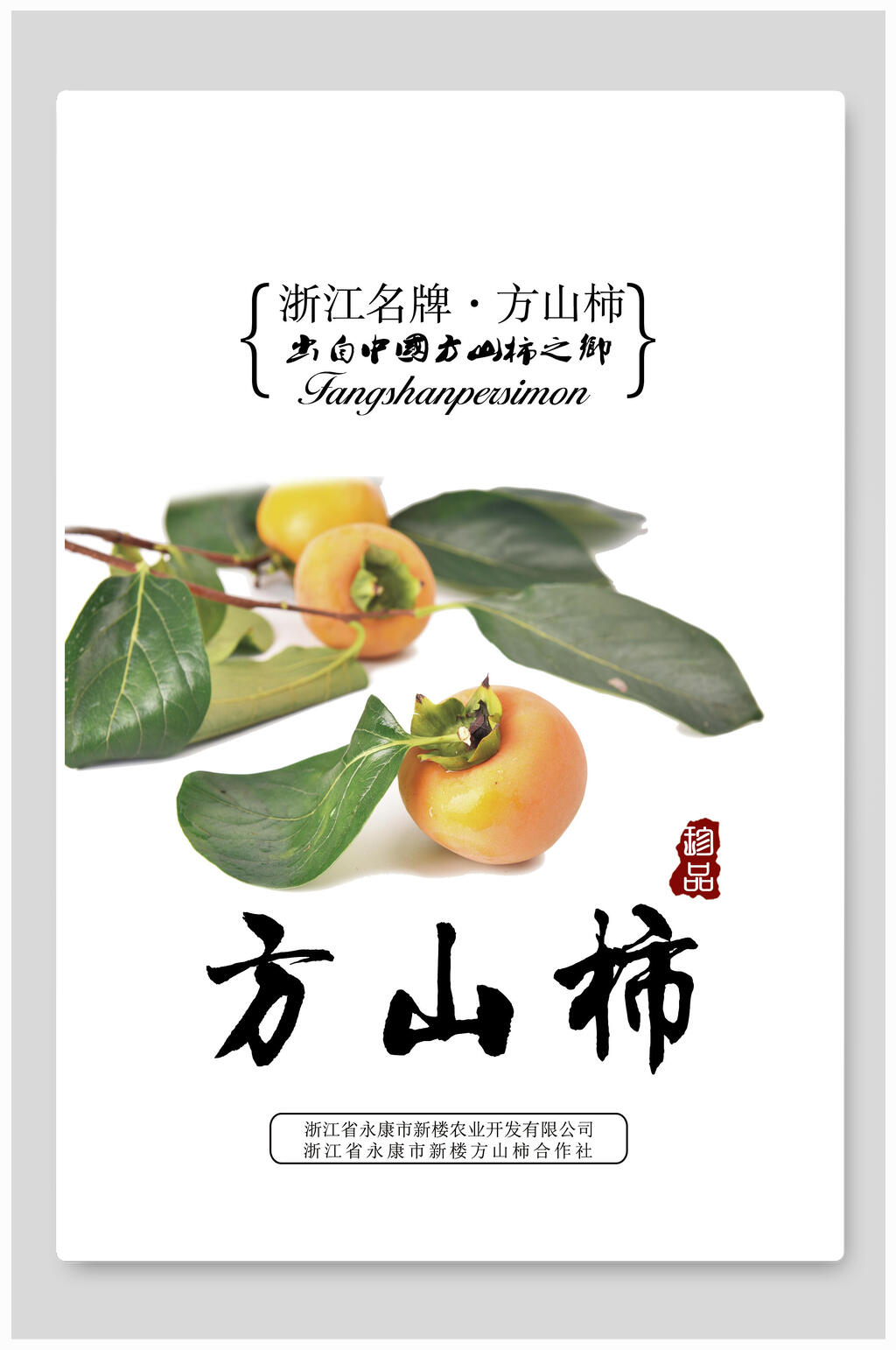方山柿柿子海报素材