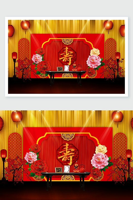 盛开牡丹寿宴舞美-众图网