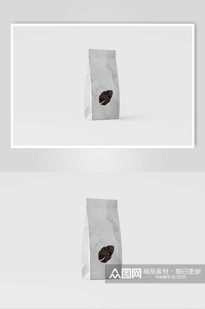 简约袋子灰色咖啡袋包装展示样机素材