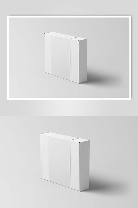 阴影方形立体灰白色墙盒子样机