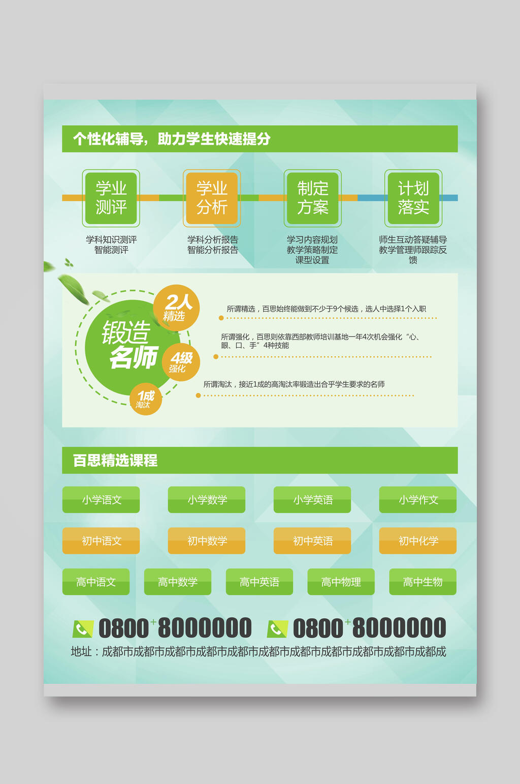 锻造名师招生宣传单素材