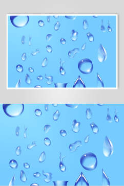清新蓝色水滴水花水波素材