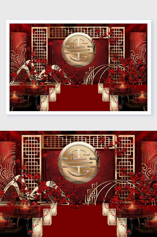紅色壽宴舞美