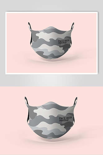 黑粉英文创意口罩包装设计展示样机