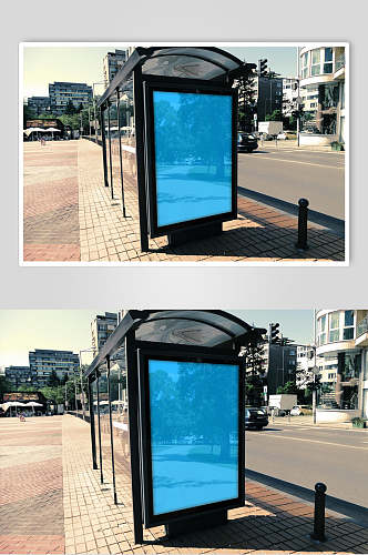黑蓝创意高端屏幕海报展板贴图样机