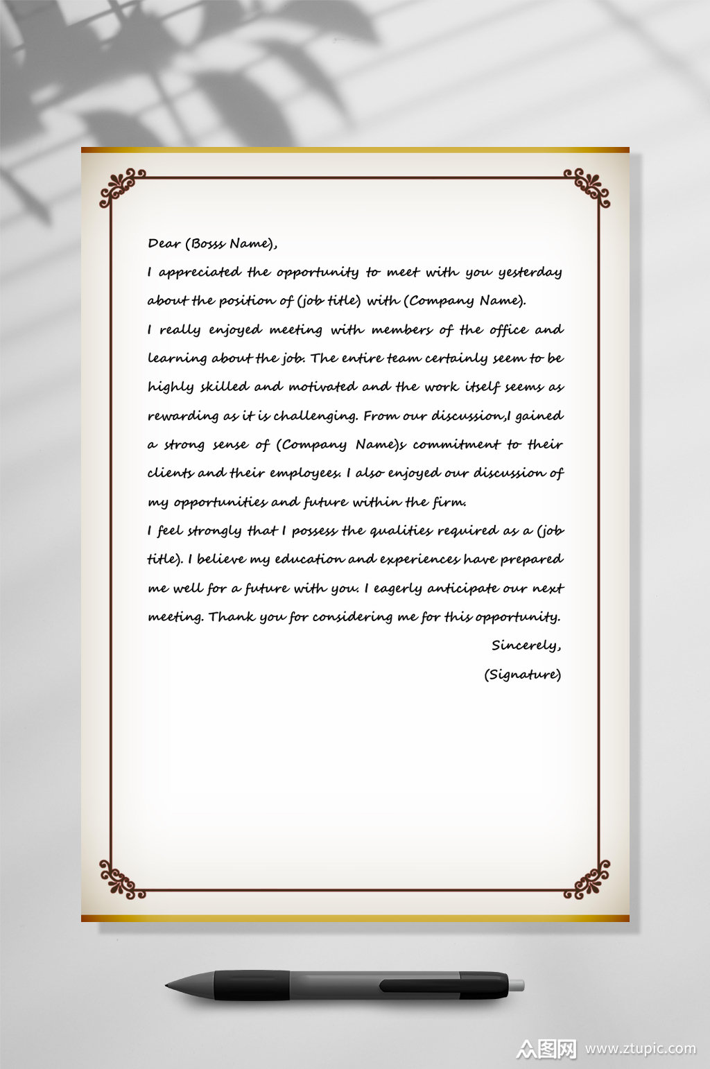 正式书面的先告诉你英文信纸word模板下载-编号3826282-众图网