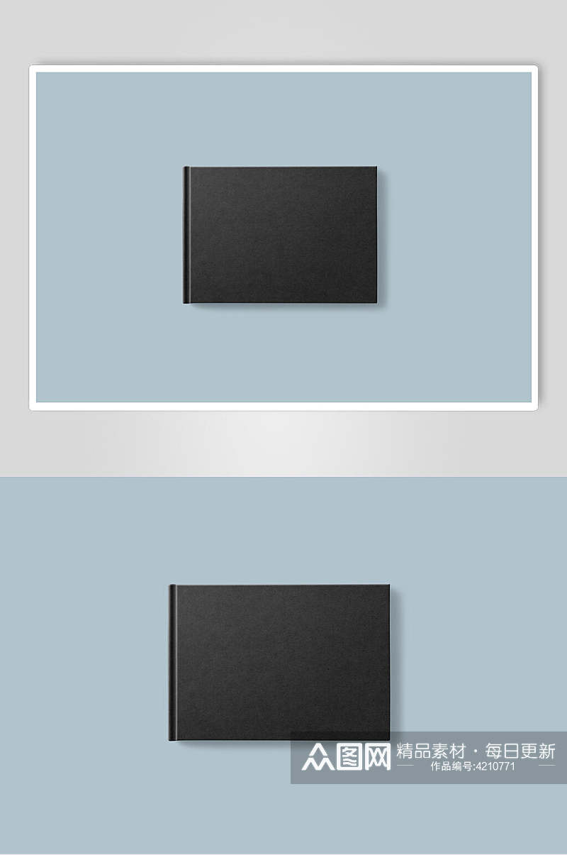 黑蓝方形书籍画册海报卡片展示样机素材