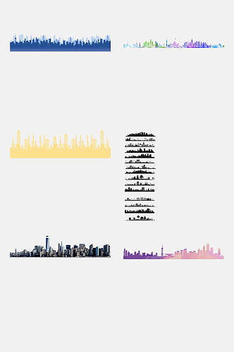 创意城市剪影免抠素材