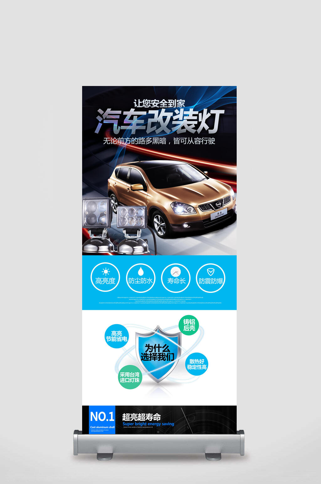 汽车改装灯活动宣传展架素材