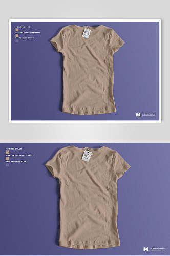 褶皱紫简洁T恤服装智能贴图样机