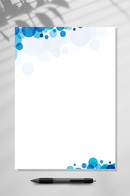 圆感谢信信纸背景WORD-众图网