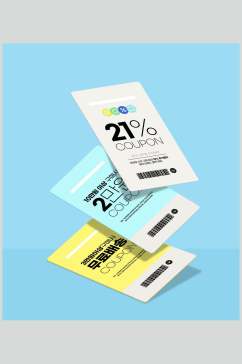 纸张韩文清新名片卡片设计展示样机